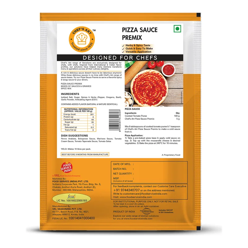 Chef Art Pizza Sauce Premix
