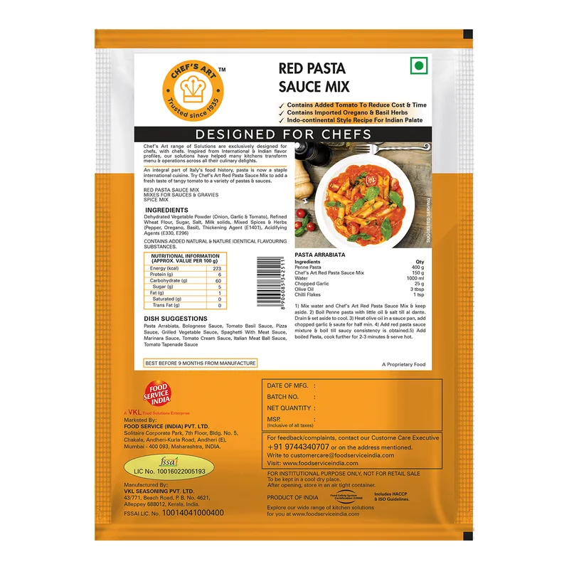 Chef Art Red Pasta Sauce Mix